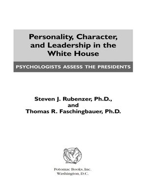 cover image of Personality, Character, and Leadership In The White House